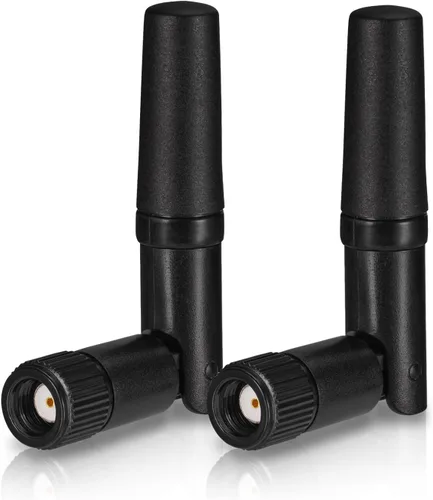 Eightwood Antena WiFi pequeña de doble banda 2.4 GHz 5 GHz RP-SMA antena 2 unids para PC computadora de escritorio tarjeta PCIe Router WiFi cámara