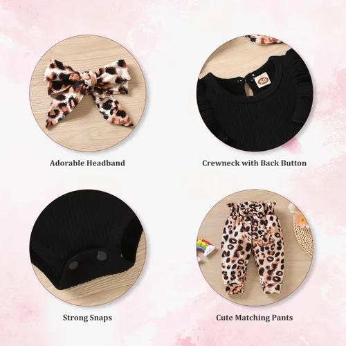 Miniatura 23 de fioukiay Conjunto de ropa de verano para bebés y niñas recién nacidas prematuros, mameluco, pantalones, diadema, conjunto de ropa para el verano