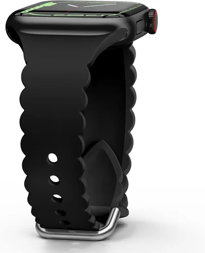 Sunnywoo Correa de silicona deportiva de encaje compatible con Apple Watch de 1.496 pulgadas, 1.575 pulgadas, 1.614 pulgadas, 1.654 pulgadas, 1.732