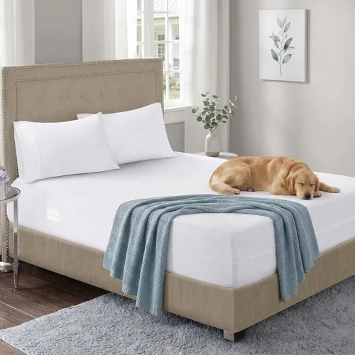 Miniatura 5 de Protector de colchón Queen con cremallera, 60 x 80 pulgadas, funda de colchón impermeable para envoltura profunda de 9 pulgadas, funda de resorte