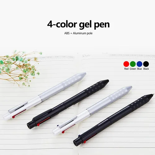 Miniatura 7 de DUNBONG Bolígrafo multicolor negro 4 en 1 multifunción con bolígrafo de gel negro, azul, rojo, verde, 1 unidad (negro)