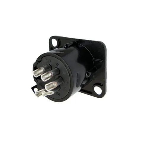 Miniatura 5 de XLR Macho Jack 5 Pin Panel Mount Jacks, carcasa de metal negro conector XLR-M 5 unidades.
