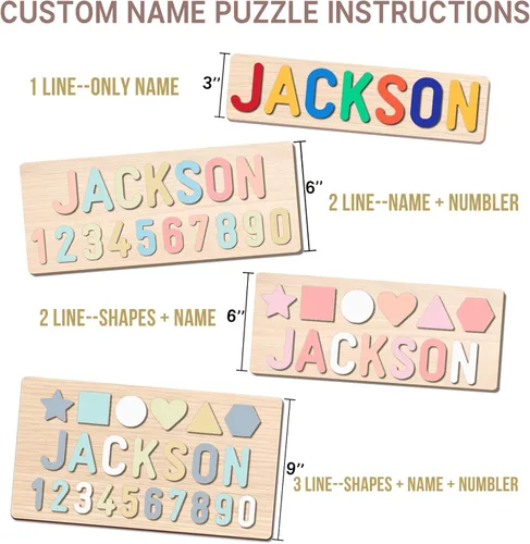Miniatura 4 de Rompecabezas de nombre personalizado para niños, regalos personalizados para bebés, rompecabezas de nombres para niños pequeños de 1-3, primer