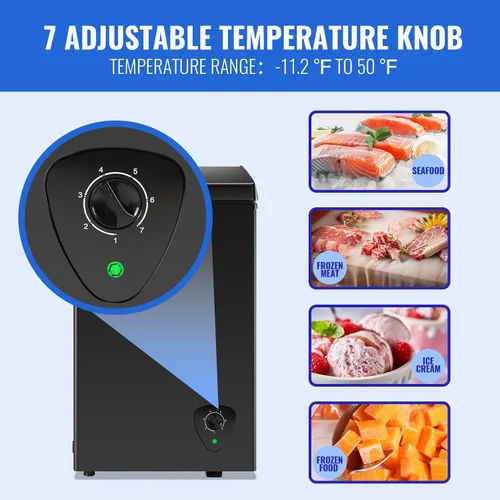 Miniatura 4 de WANAI - Congelador de pecho mini congelador profundo con capacidad compacta congeladores de congelación rápida para el hogar, oficina, dormitorio