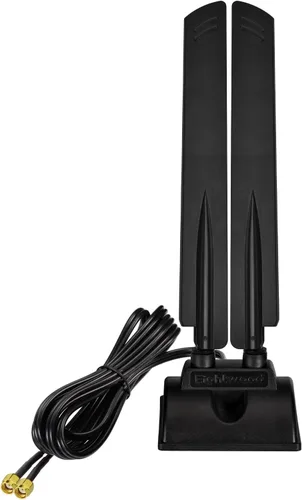 Eightwood Antena WiFi 6E Tri-Band 6GHz 5GHz 2.4GHz RP-SMA Antena WiFi Base de montaje magnético para PC Computadora de escritorio Placa base Tarjeta