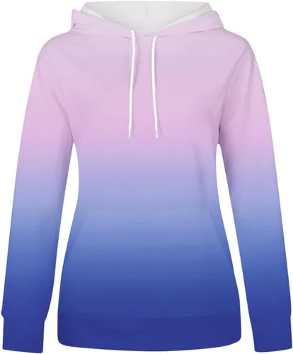 Miniatura 4 de Womens Pullover Hoodie Sweatshirts Casual Tie Dye Tunic Shirts Long Sleeve Drawstring Pullover Tops With Pocket