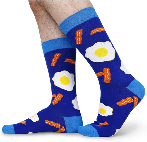 Miniatura 2 de Zmart Divertidos calcetines de piña FIV Taco Popcorn Bacon Socks para hombres y niños, novedosos regalos de tacos de piña FIV, calcetines de comida