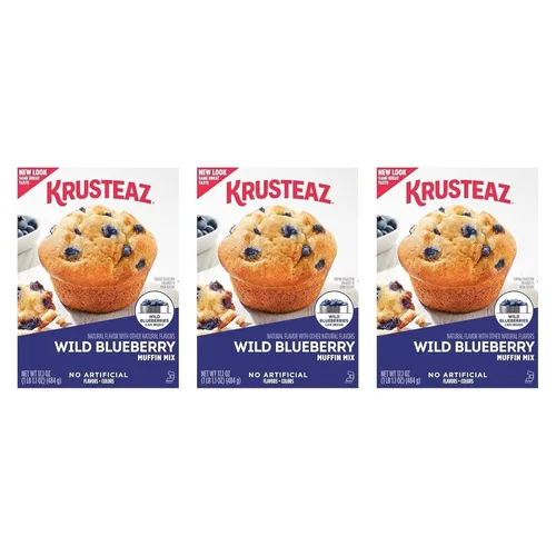 Miniatura 27 de Krusteaz Paquete Variado, Mezcla de Muffin con Remolino de Canela y Migas (21 oz), Mezcla de Muffin de Arándano Rojo y Naranja (18.6 oz), Mezcla