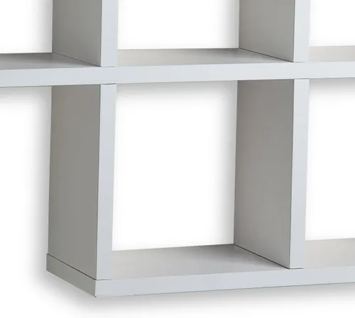 Miniatura 3 de Danya B. XF11056WH Estante decorativo – Montaje en pared o independiente – Estantería cuadrada Cubbies – Laminado blanco