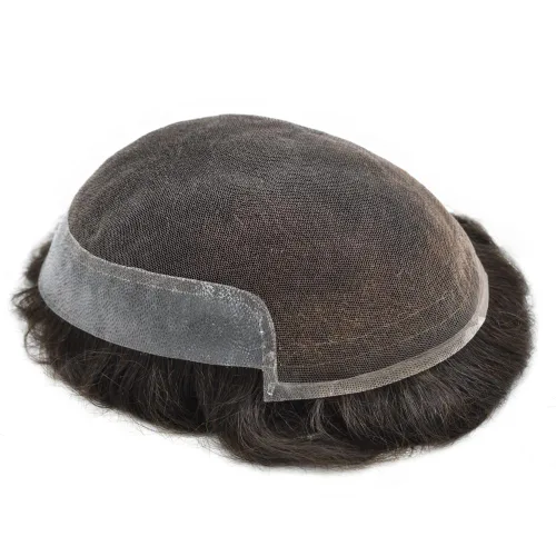 Miniatura 5 de Tupé para hombre, cabello humano real, suave encaje suizo frontal, tupé para hombres, sistema de cabello, extensiones capilar para hombre