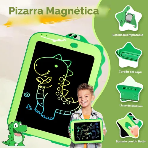 Miniatura 4 de Teriph Tableta de escritura LCD para niños, juguetes coloridos para niños pequeños, juguetes educativos para niños, juguete de dinosaurio para niños