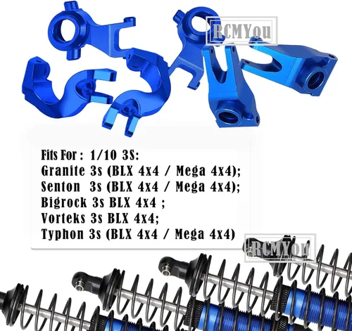 Miniatura 2 de Upgrades - Amortiguadores de aleación RC, bloque de ruedas, bloques de dirección, portadores de eje trasero para granito 1/10/10/Senton 4x4 3S Blx