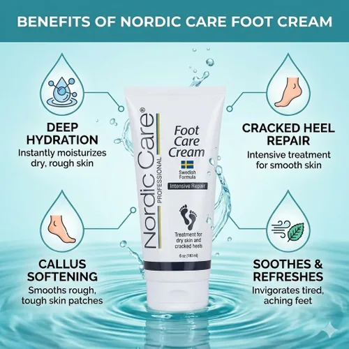 Miniatura 6 de Nordic Care Crema para el cuidado de los pies, 6 onzas (paquete de 2)