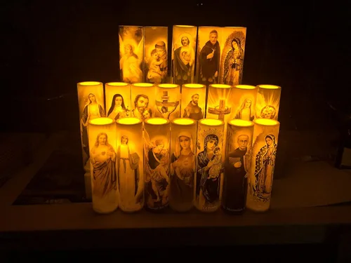 Miniatura 5 de Señora de los milagros, vela LED sin llama de oración devocional