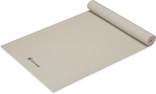 Gaiam - Esterilla de yoga de calidad superior de 5mm, lisa, gruesa y antideslizante para todo tipo de ejercicios de yoga, pilates y gimnasia (173 cm