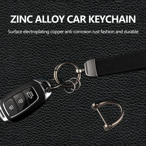Miniatura 3 de Fehlot Llavero de gamuza para automóvil, con anillo en D antipérdida, dos llaveros y destornillador, gira 360 grados, soporte para llaves