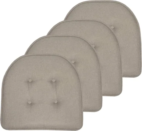 Miniatura 106 de Sweet Home Collection - Cojín de espuma viscoelástica para silla con capitoné, antideslizante, parte trasera de goma, en forma de U, 17 x 16 Piel