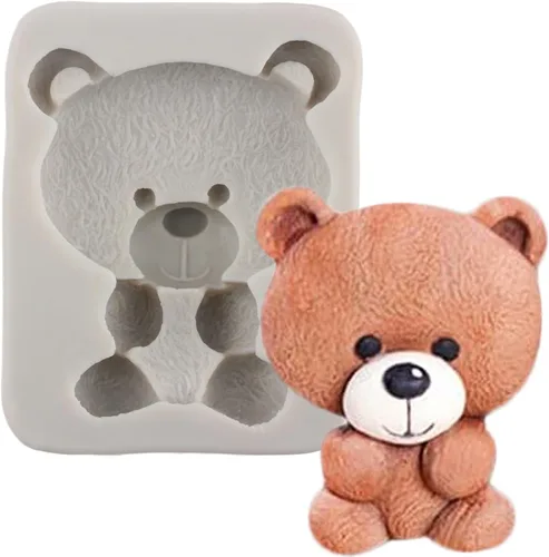 Oso de peluche Fondant Moldes de silicona para oso para decoración de tartas, decoración de cupcakes, caramelo y goma de mascar de chocolate,