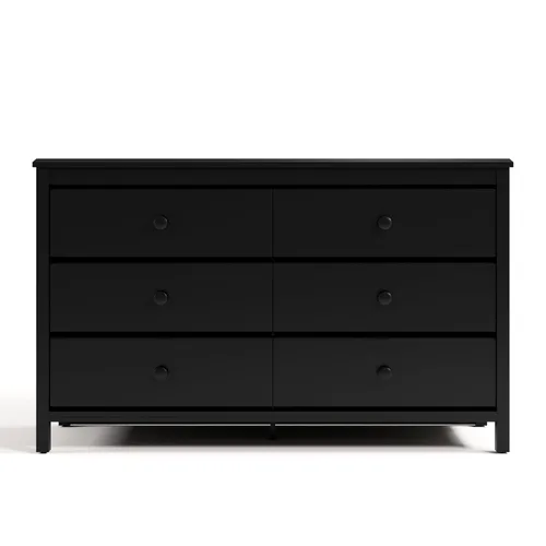 Miniatura 10 de Storkcraft - Cómoda Alpine con 6 cajones (negro) – Certificado GREENGUARD Gold, cómoda negra para dormitorio, cajones de almacenamiento para niños