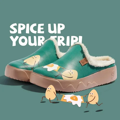 Miniatura 4 de UIN - Pantuflas de mujer, cómodas, modernas, pintadas con diseños artísticos, para viajar, con punta ancha, estilo informal, para el hogar