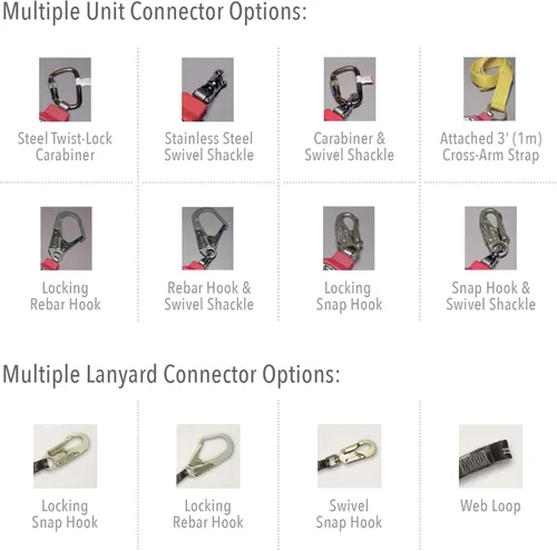 Miniatura 7 de Miller by Honeywell MiniLite - Limitador de caída personal de 11 pies con mosquetón de acero y gancho a presión, capacidad de 310 libras