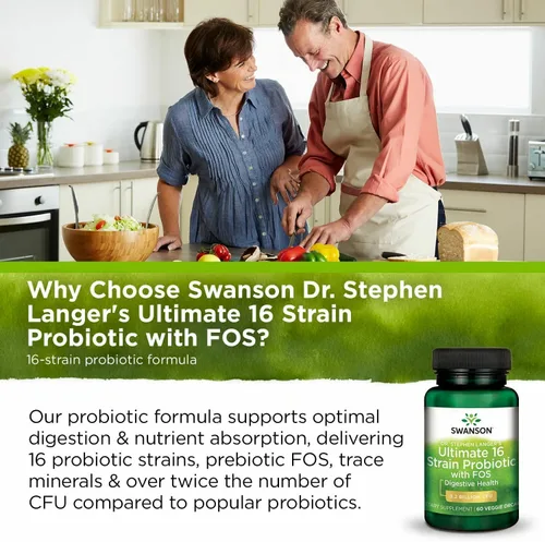 Miniatura 6 de Swanson Dr. Stephen Langer's Probiótico de 16 cepas con FOS prebiótico para adultos conscientes de la salud intestinal con 3.2 mil millones de UFC