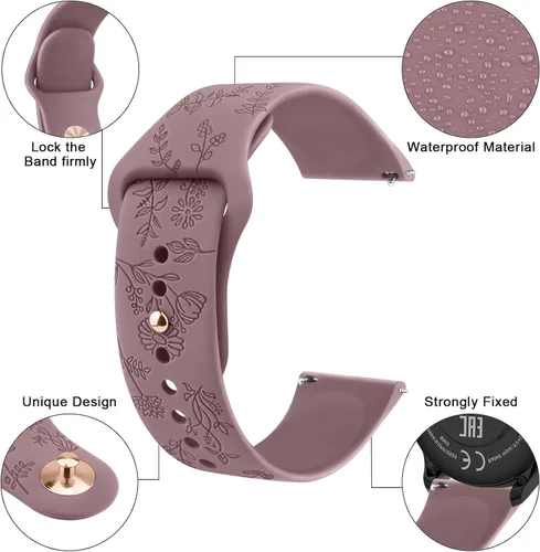 Miniatura 2 de Meliya Correas de reloj de silicona de liberación rápida de 0.78 pulgadas y 0.86 pulgadas, correa de repuesto deportiva de goma de silicona suave