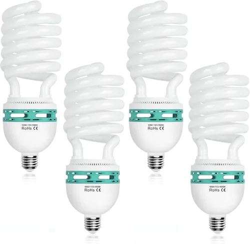 Miniatura 9 de EMART Bombilla de espectro completo, 105 W espiral CFL 5500 K luz diurna para kit de iluminación Softbox, lámpara de repuesto para fotografía