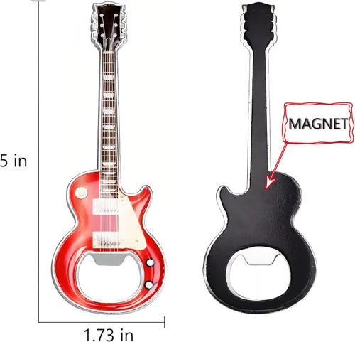 Miniatura 2 de 1 pieza/set abridor de botellas abridor de botellas de cerveza abridor de botellas con forma de guitarra regalo de guitarra accesorios de cocina Rojo