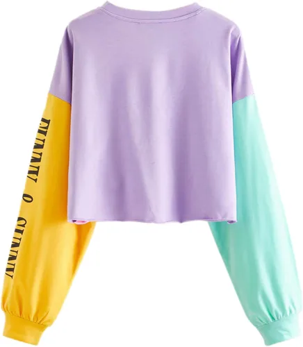 Miniatura 2 de SweatyRocks Sudadera corta de manga larga con estampado de letras para mujer