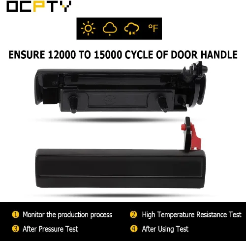 Miniatura 5 de OCPTY Manijas de puerta exteriores de repuesto para lado del conductor 1985-1994 para manijas de puerta exteriores S10, color negro (2 unidades)