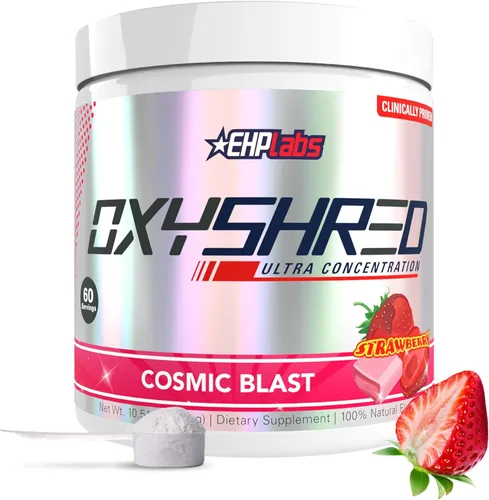 Miniatura 19 de EHP Labs OxyShred Polvo de Pre Entrenamiento - Polvo de preentrenamiento con L glutamina y acetil L carnitina, bebida de refuerzo de energía