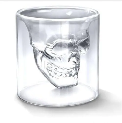Vaso de chupito de vidrio en forma de calavera Fred & Friends., DOOMED calavera de cristal, N/A, DOOMED