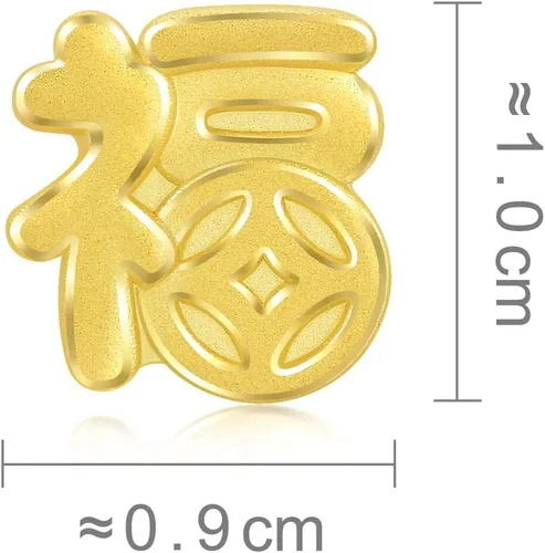 Miniatura 6 de CHOW SANG SANG 999 24K Solid Gold Mini Charm Lucky Chinese Character Blessing Charm Bracelet for Women 93082C