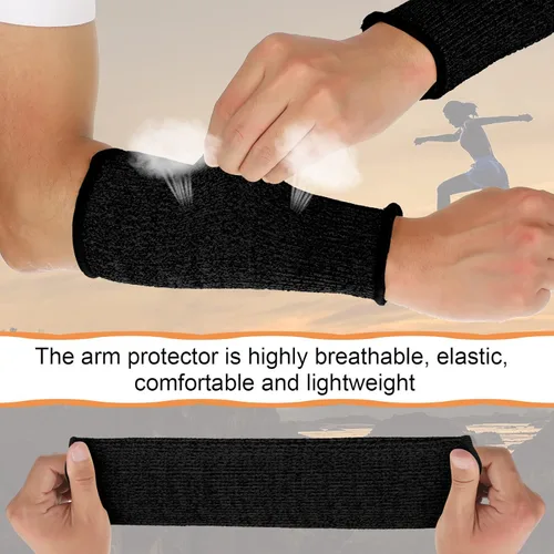 Miniatura 3 de Neer 4 pares de mangas protectoras para brazos para piel delgada, anticortes, resistentes a quemaduras, funda para antebrazo para cocina y Negro