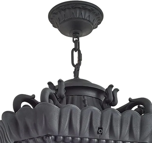 Miniatura 4 de Kichler Tournai - Lámpara colgante de 123 pulgadas para exteriores, 8 luces, con cristal transparente semillado, color negro texturizado Negro