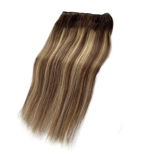 Miniatura 17 de Extensiones de cabello cosidas de cabello humano real, balayage de negro brillante a rubio dorado, paquete de extensiones de cabello humano