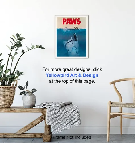 Miniatura 6 de Arte y decoración de pared de gatos, regalos divertidos para amantes de los gatos para mujeres, bonito póster de gatito de 8 x 10 pulgadas
