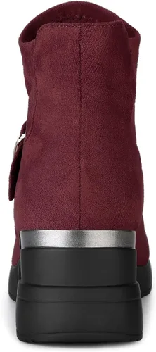 Miniatura 4 de Allegra K Botas de tobillo con plataforma y puntera redonda para mujer