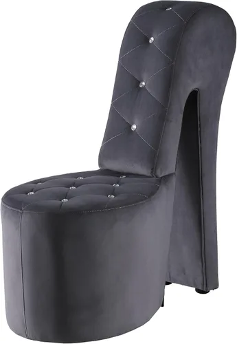 Miniatura 8 de Tristam - Silla lounge moderna glamorosa de tacón alto de 40", silla sin brazos con botones tipo cristal tapizados y costuras de diamante, cómodo