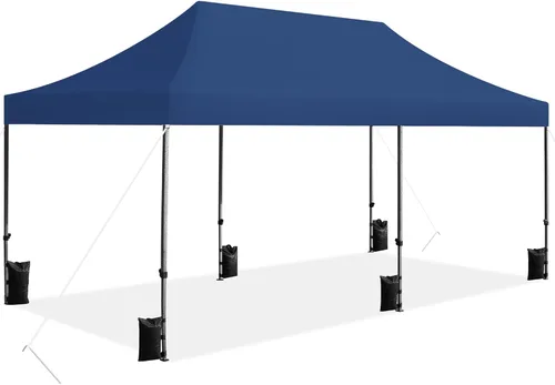 Miniatura 13 de Yaheetech - Tienda de campaña desplegable resistente, refugio comercial instantáneo de 10 x 15, toldo ajustable al aire libre con bolsa con ruedas