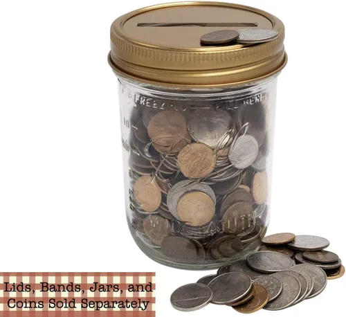 Miniatura 2 de Insertos de tapa de banco de monedas de cobre para tarros de masón, bola, conservas (paquete de 10, boca ancha)