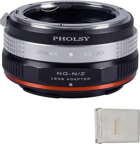 PHOLSY Adaptador de Montura de Lente FTZ con Anillo de Control de Apertura para Lentes Nikon F (Tipo G) a Cuerpo de Cámara Nikon Z Compatible con