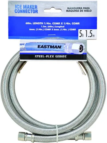 Miniatura 5 de Eastman Kit de instalación para lavavajillas con conectores trenzados de acero inoxidable para lavavajillas de 6 pies y conector para máquina