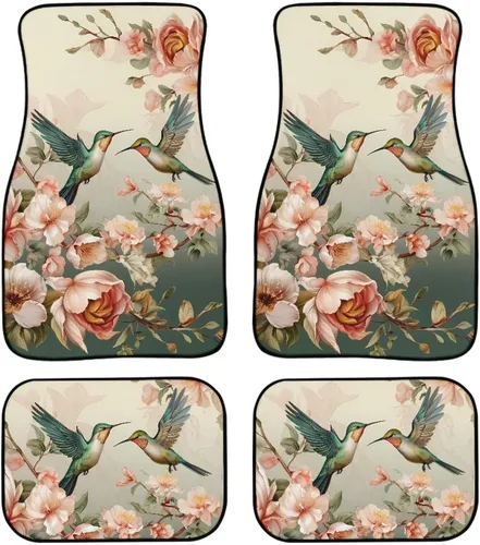 Miniatura 10 de 70S 80S Alfombra de suelo de automóvil con flores hippie y margaritas, 4 piezas, accesorio hippie para automóvil para mujeres, almohadilla de suelo