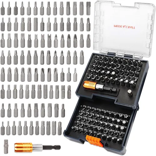 Miniatura 8 de PRIDE&CRAFT Juego de llaves magnéticas de trinquete de 1/4 pulgadas, juego de puntas de destornillador, juego de mini zócalos, para espacios pequeños