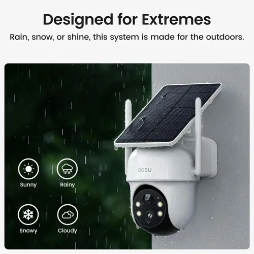 Miniatura 8 de Cámaras de seguridad al aire libre inalámbricas aosu, kit de 2 cámaras, sin suscripción, alimentadas por energía solar, sistema de cámaras