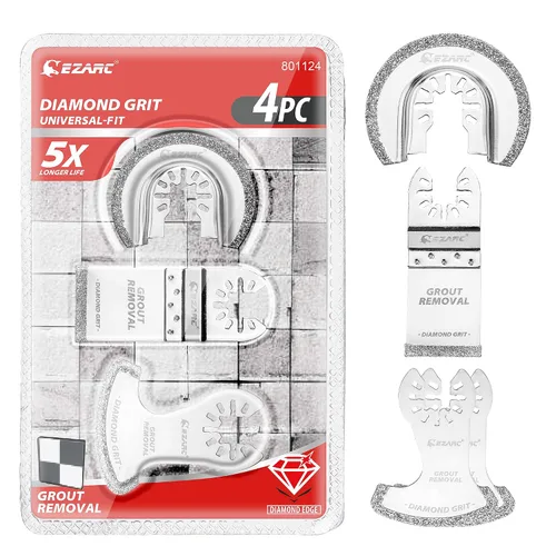 Miniatura 10 de EZARC Hoja oscilante de diamante, hojas de sierra oscilante de alcance extra largo para herramienta multiusos, para eliminación de lechada, limpieza