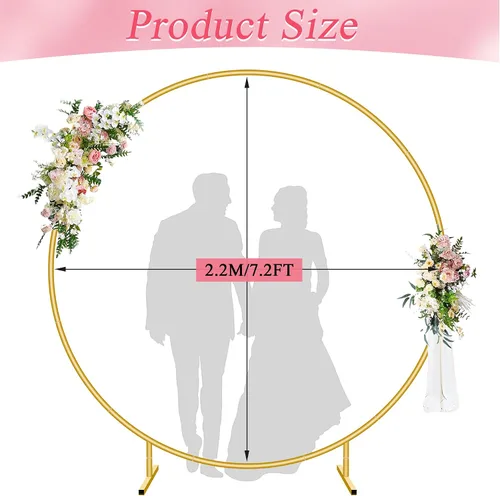 Miniatura 3 de Soporte de arco de globos circular de 2.2 m para piso, soporte de arco redondo para telón de fondo para fiestas, kit de marco de arco de globos