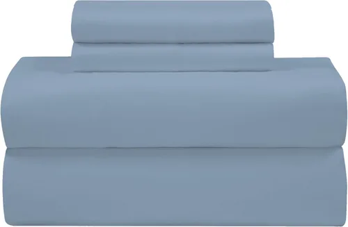 Miniatura 28 de Royale Linens - Juego de sábanas de 400 hilos, 100 % algodón cultivado en EE. UU., 4 piezas, sábana de satén, tamaño Queen - 1 sábana bajera, 1